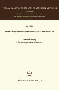 Vorderes Coverbild Instandhaltung