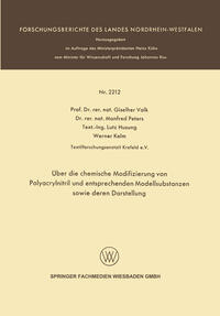 Vorderes Coverbild Über die chemische Modifizierung von Polyacrylnitril und entsprechenden Modellsubstanzen sowie deren Darstellung
