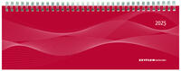 Vorderes Coverbild Zettler - Tisch-Querkalender 2025 rot, 29,7x10,5cm, Bürokalender mit 128 Seiten, Tages-, 1 Woche auf 2 Seiten, Monatsübersicht, Notizbereich, Adressteil, Ringbindung und deutsches Kalendarium