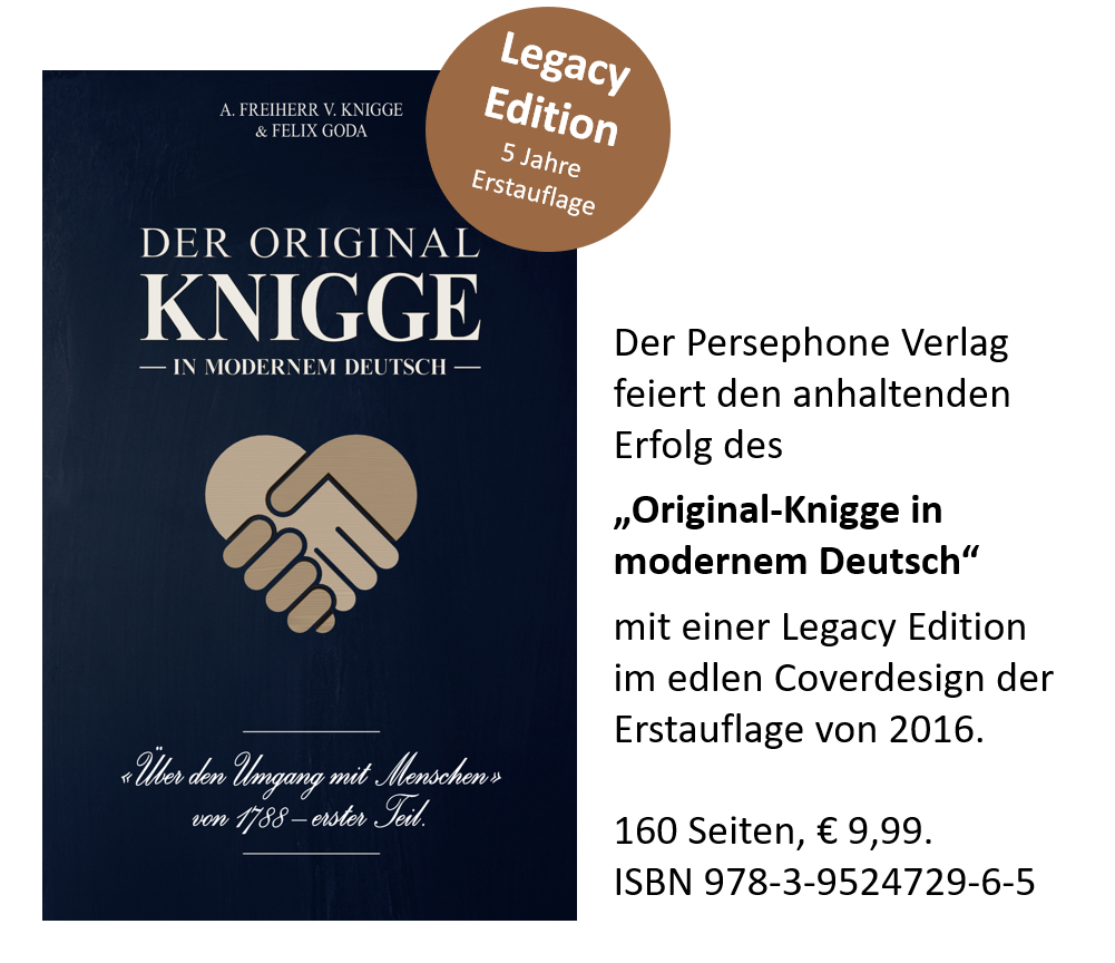 Werbematerial (Bild) Der Original-Knigge in modernem Deutsch