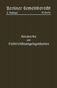 Vorderes Coverbild Gaswerke und Elektrizitätsangelegenheiten