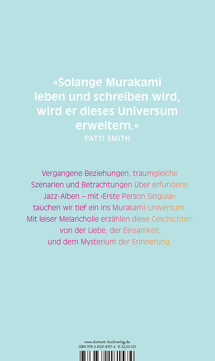 Rückseitencover Erste Person Singular