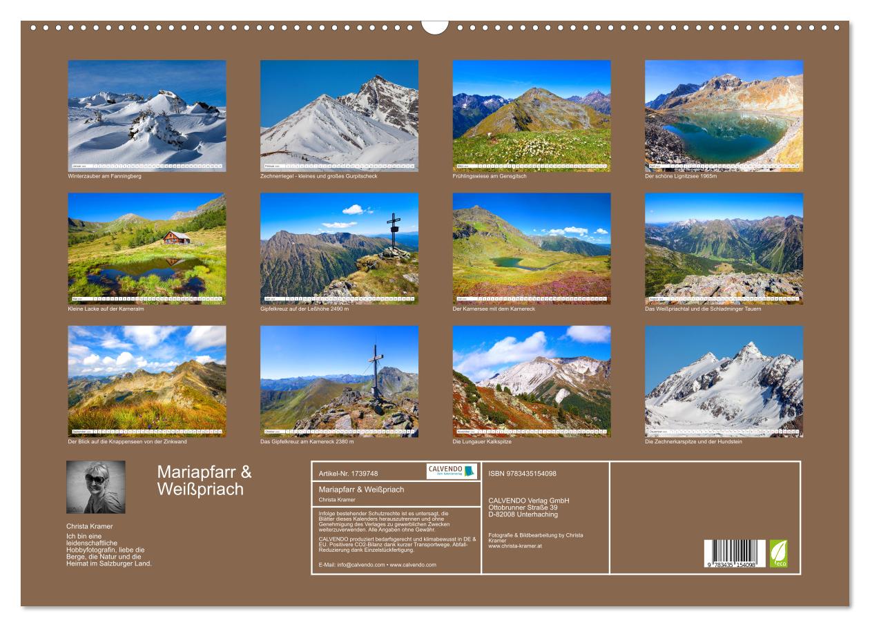 Beispielinhalt (Bild) Mariapfarr & Weißpriach (Wandkalender 2025 DIN A2 quer), CALVENDO Monatskalender