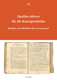 Vorderes Coverbild Quellen edieren für die Kunstgeschichte