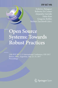 Vorderes Coverbild Open Source Systems: Towards Robust Practices