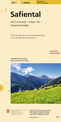 Vorderes Coverbild 257T Safiental Wanderkarte