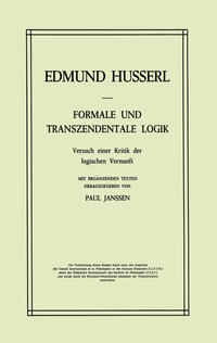 Vorderes Coverbild Formale und Transzendentale Logik