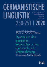 Vorderes Coverbild Dynamik in den deutschen Regionalsprachen: Gebrauch und Wahrnehmung