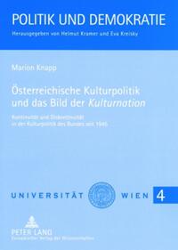 Vorderes Coverbild Österreichische Kulturpolitik und das Bild der «Kulturnation»