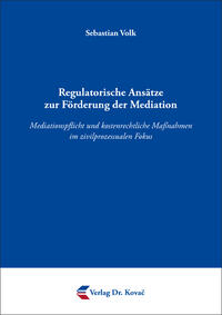 Vorderes Coverbild Regulatorische Ansätze zur Förderung der Mediation