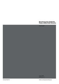Vorderes Coverbild Berechnung starr-plastischer Platten mittels finiter Elemente