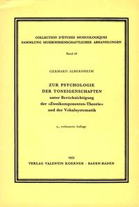 Vorderes Coverbild Zur Psychologie der Toneigenschaften