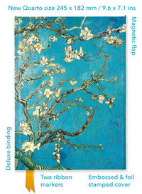 Vorderes Coverbild Premium Notizbuch Quartformat: Vincent van Gogh, Mandelbaum in Blüte