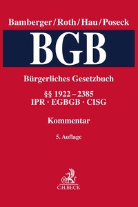 Vorderes Coverbild Bürgerliches Gesetzbuch Band 5: §§ 1922-2385, CISG, IPR, EGBGB