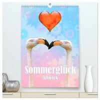 Vorderes Coverbild Sommerglück - Artwork (hochwertiger Premium Wandkalender 2025 DIN A2 hoch), Kunstdruck in Hochglanz