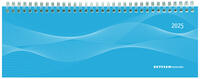 Vorderes Coverbild Zettler - Tisch-Querkalender 2025 blau, 29,7x10,5cm, Bürokalender mit 128 Seiten, Tages-, 1 Woche auf 2 Seiten, Monatsübersicht, Notizbereich, Adressteil, Ringbindung und deutsches Kalendarium
