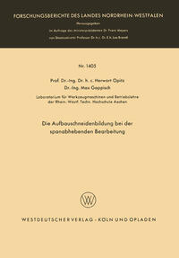 Vorderes Coverbild Die Aufbauschneidenbildung bei der spanabhebenden Bearbeitung