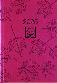 Vorderes Coverbild Zettler - Wochenbuch 2025 rot, 14,6x21cm, Taschenkalender mit 128 Seiten im Kartoneinband, Tages- und Wochenzählung, Mondphasen, Recyclingpapier und internationales Kalendarium