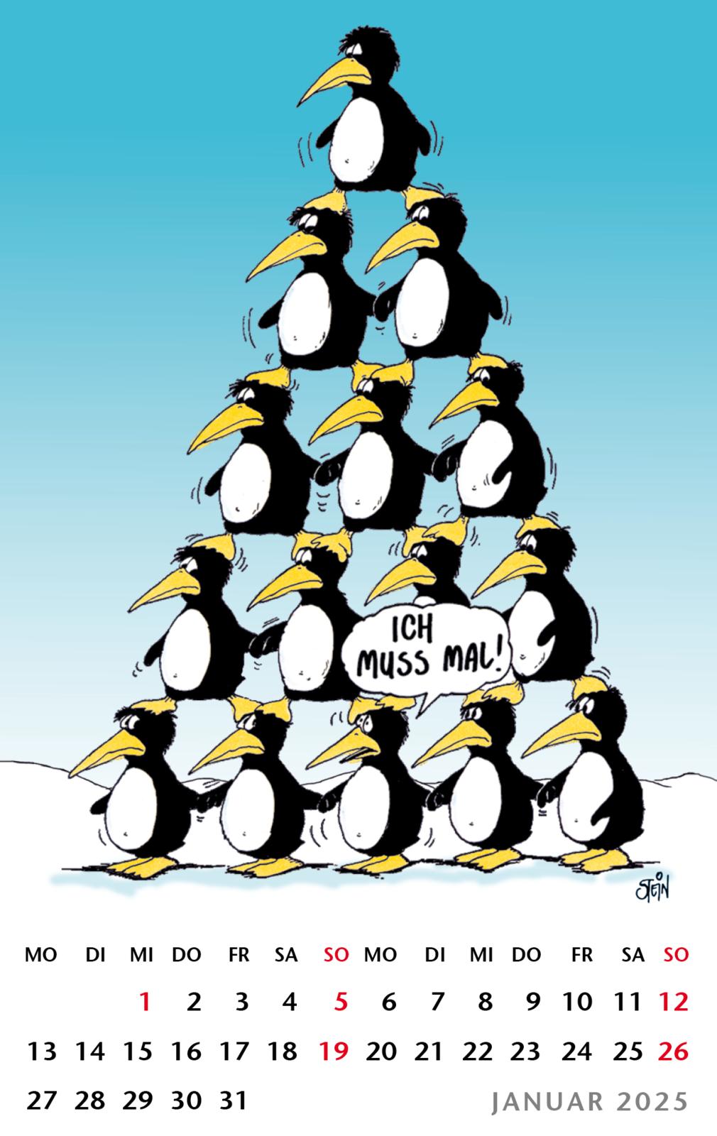 Beispielinhalt (Bild) Uli Stein Mini-Kalender 2025 VE 5