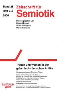 Vorderes Coverbild Zeitschrift für Semiotik / Tränen und Weinen in der griechisch-römischen Antike