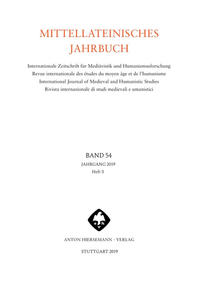 Vorderes Coverbild Mittellateinisches Jahrbuch. Internationale Zeitschrift für Mediävistik und Humanismusforschung
