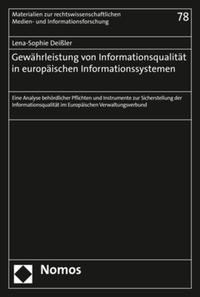 Vorderes Coverbild Gewährleistung von Informationsqualität in europäischen Informationssystemen
