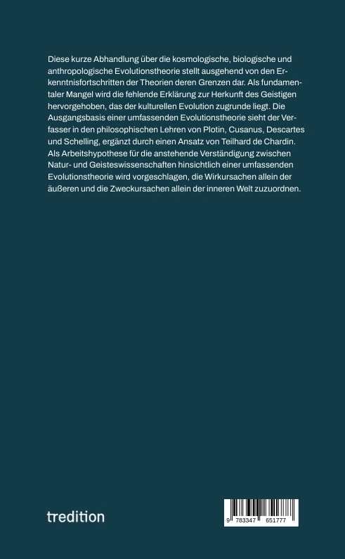 Rückseitencover Wege zu einer umfassenden Evolutionstheorie