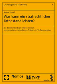 Vorderes Coverbild Was kann ein strafrechtlicher Tatbestand leisten?