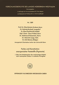 Vorderes Coverbild Farbe und Konstitution anorganischer Feststoffe (Pigmente)