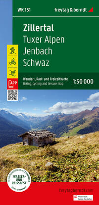Vorderes Coverbild Zillertal, Wander-, Rad- und Freizeitkarte 1:50.000, freytag & berndt, WK 151