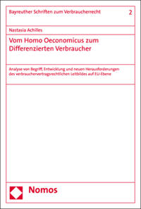Vorderes Coverbild Vom Homo Oeconomicus zum Differenzierten Verbraucher