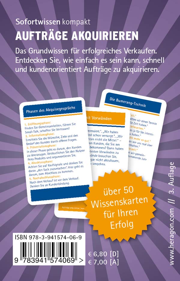 Rückseitencover Sofortwissen kompakt: Aufträge akquirieren