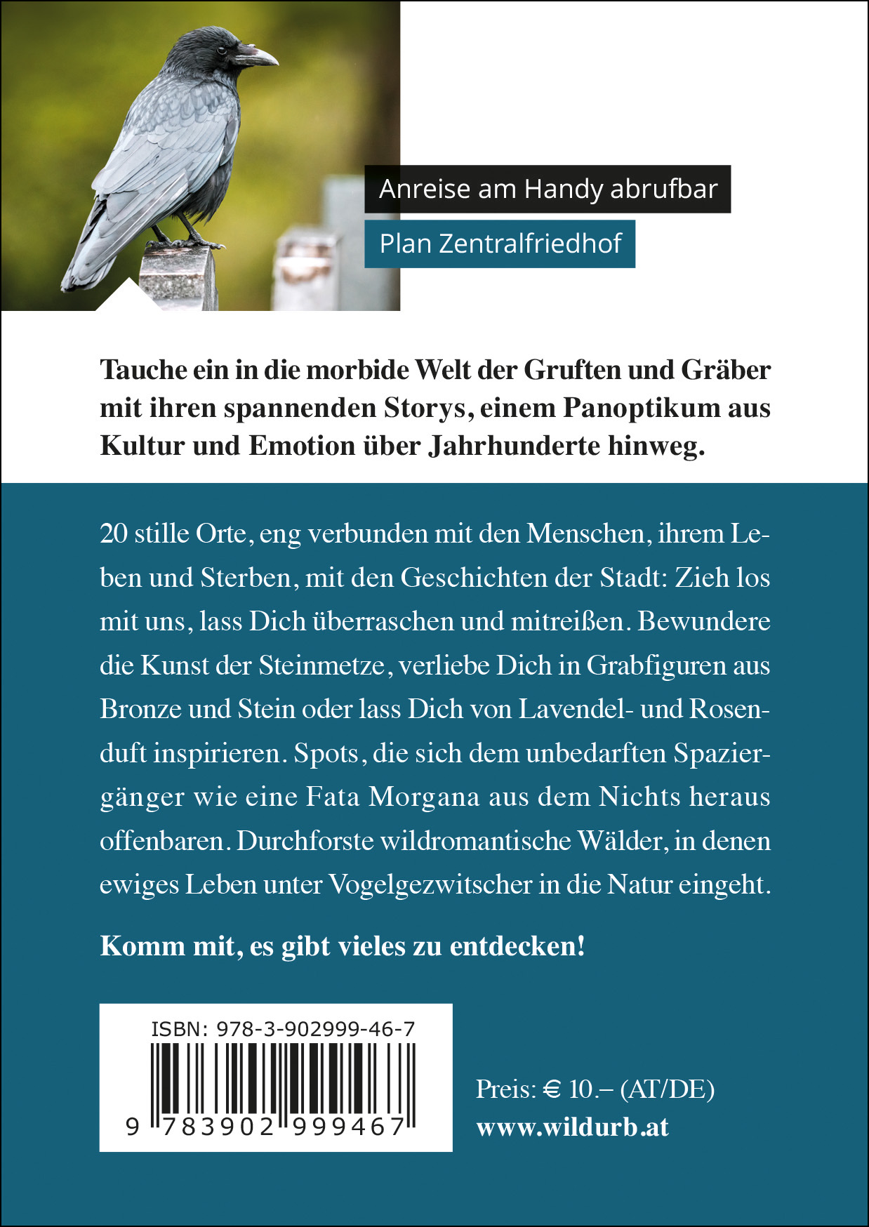 Rückseitencover FRIEDHÖFE. Flanieren an stillen Orten.