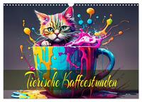 Vorderes Coverbild Tierische Kaffeestunden (Wandkalender 2025 DIN A3 quer), CALVENDO Monatskalender