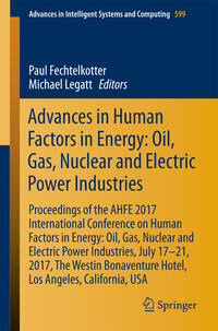 Vorderes Coverbild Advances in Human Factors in Energy: Oil, Gas, Nuclear and Electric Power Industries