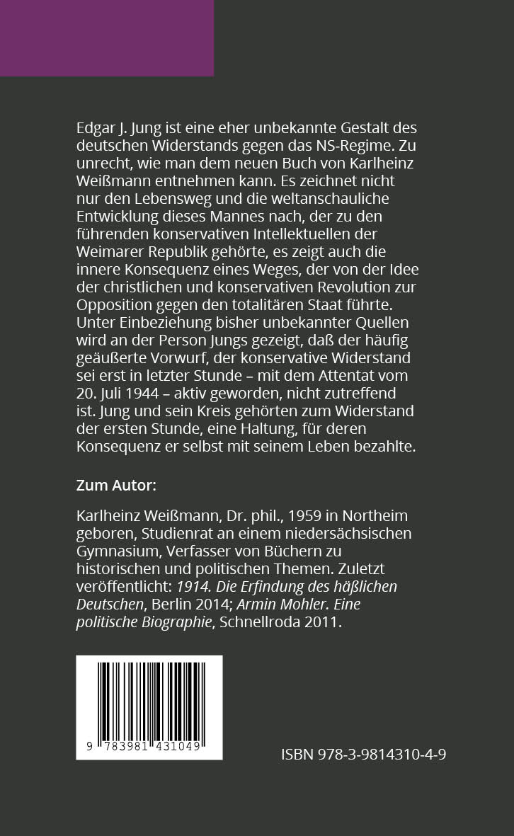 Rückseitencover Edgar J. Jung