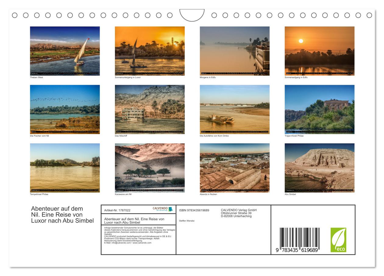Beispielinhalt (Bild) Abenteuer auf dem Nil. Eine Reise von Luxor nach Abu Simbel (Wandkalender 2025 DIN A4 quer), CALVENDO Monatskalender
