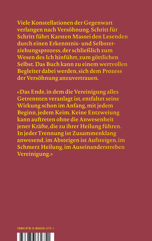 Rückseitencover Versöhnung mit dem inneren Menschen