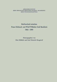 Vorderes Coverbild Briefwechsel zwischen Franz Delitzsch und Wolf Wilhelm Graf Baudissin