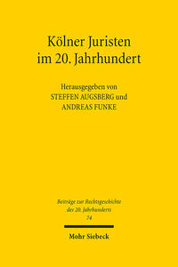 Vorderes Coverbild Kölner Juristen im 20. Jahrhundert