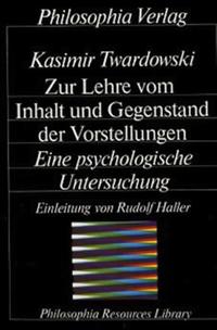 Vorderes Coverbild Zur Lehre vom Inhalt und Gegenstand der Vorstellungen