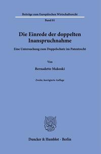 Vorderes Coverbild Die Einrede der doppelten Inanspruchnahme.