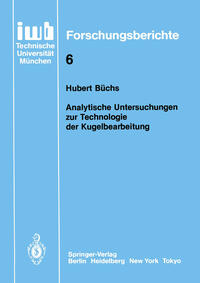 Vorderes Coverbild Analytische Untersuchungen zur Technologie der Kugelbearbeitung