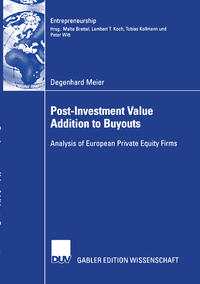 Vorderes Coverbild Post-Investment Value Addition to Buyouts