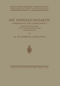 Vorderes Coverbild Die Verwaltungsaktie