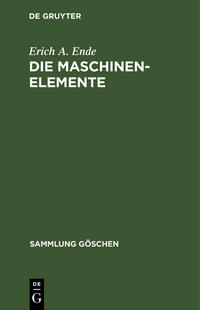 Vorderes Coverbild Die Maschinenelemente