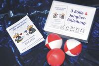 Vorderes Coverbild 3 Bälle & Jonglier-Anleitung (rot-weiß, rot, rot-weiß)