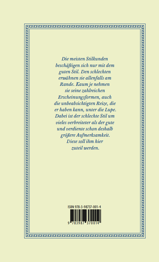 Rückseitencover Wie man schlecht schreibt