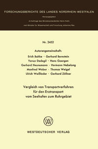 Vorderes Coverbild Vergleich von Transportverfahren für den Erztransport vom Seehafen zum Ruhrgebiet