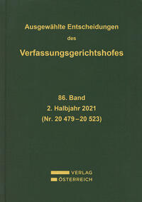 Vorderes Coverbild Ausgewählte Entscheidungen des Verfassungsgerichtshofes